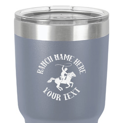Western Ranch 30 oz Stainless Steel Tumbler - Grey - Double-Sided (Personalized)