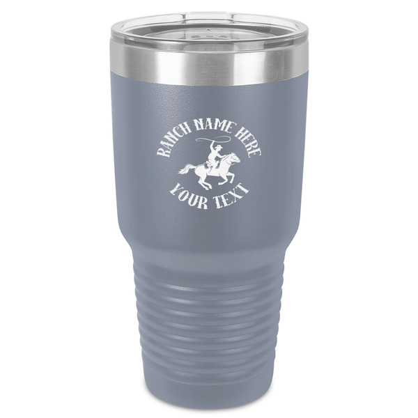 Custom Western Ranch 30 oz Stainless Steel Tumbler - Grey - Single-Sided (Personalized)
