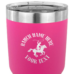 Western Ranch 30 oz Stainless Steel Tumbler - Pink - Double Sided (Personalized)