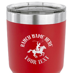 Western Ranch 30 oz Stainless Steel Tumbler - Red - Double Sided (Personalized)