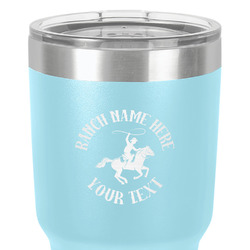 Western Ranch 30 oz Stainless Steel Tumbler - Teal - Double-Sided (Personalized)