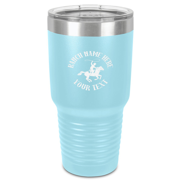Custom Western Ranch 30 oz Stainless Steel Tumbler - Teal - Single-Sided (Personalized)