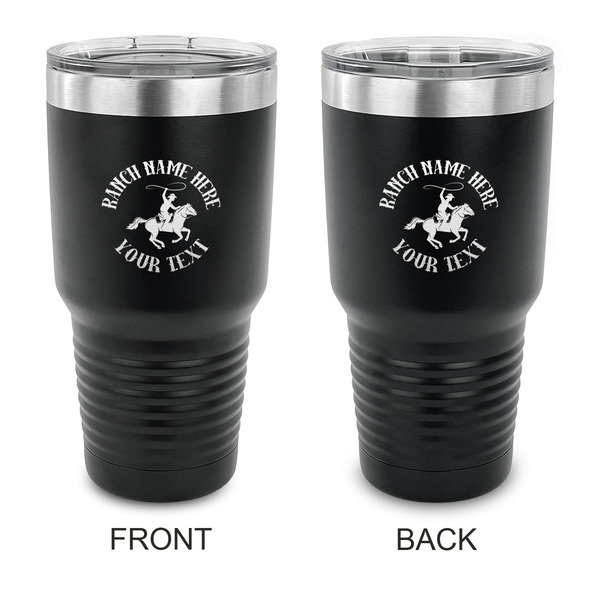 Custom Western Ranch 30 oz Stainless Steel Tumbler - Black - Double Sided (Personalized)