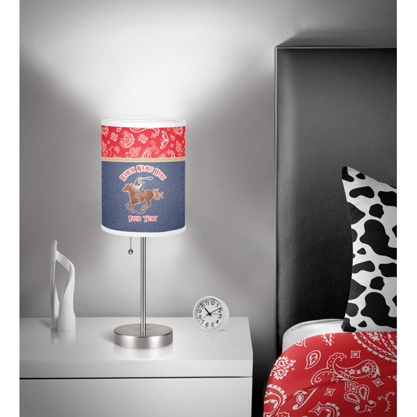 Western Ranch 7 inch drum lamp shade - in room