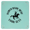 Western Ranch 9" x 9" Teal Leatherette Snap Up Tray - APPROVAL