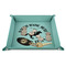 Western Ranch 9" x 9" Teal Leatherette Snap Up Tray - STYLED
