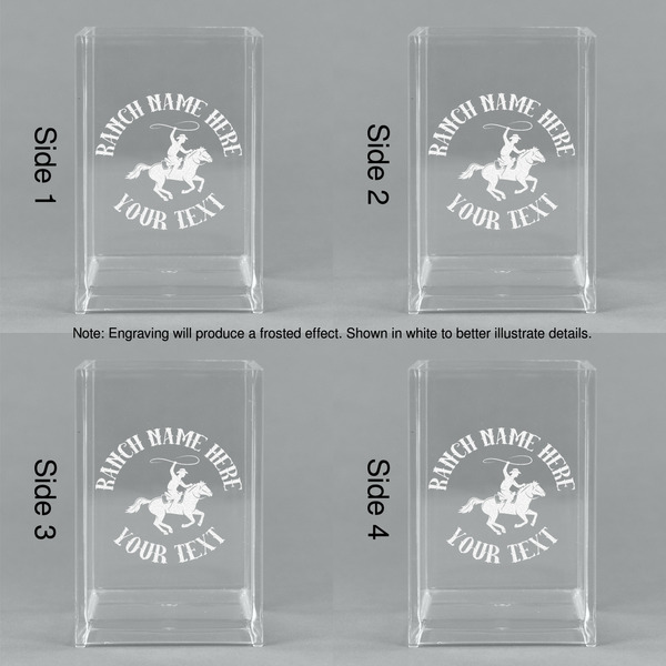Western Ranch Acrylic Pen Holder - All Sides
