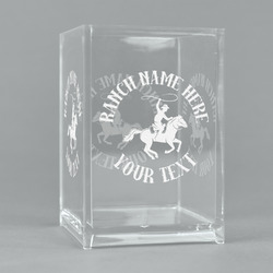Western Ranch Acrylic Pen Holder (Personalized)