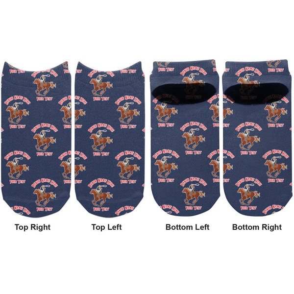Western Ranch Adult Ankle Socks - Double Pair - Front and Back - Apvl
