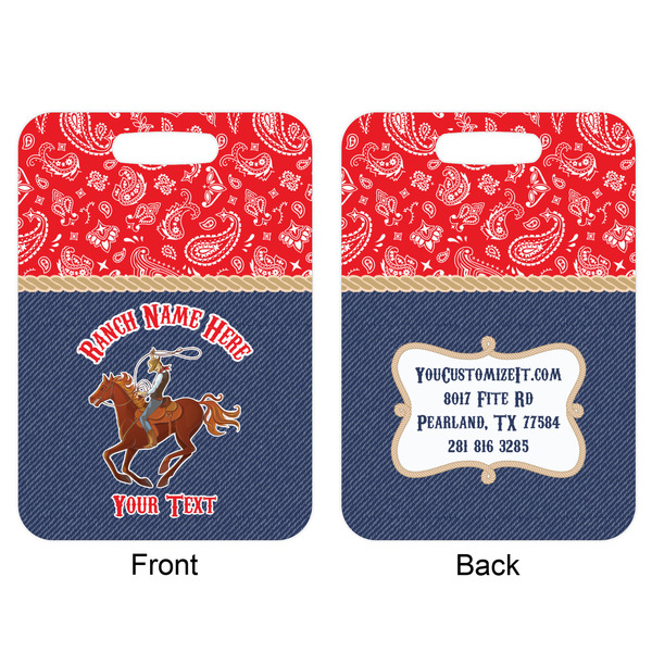 Western Ranch Aluminum Luggage Tag (Front + Back)