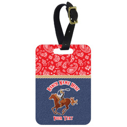 Western Ranch Metal Luggage Tag w/ Name or Text