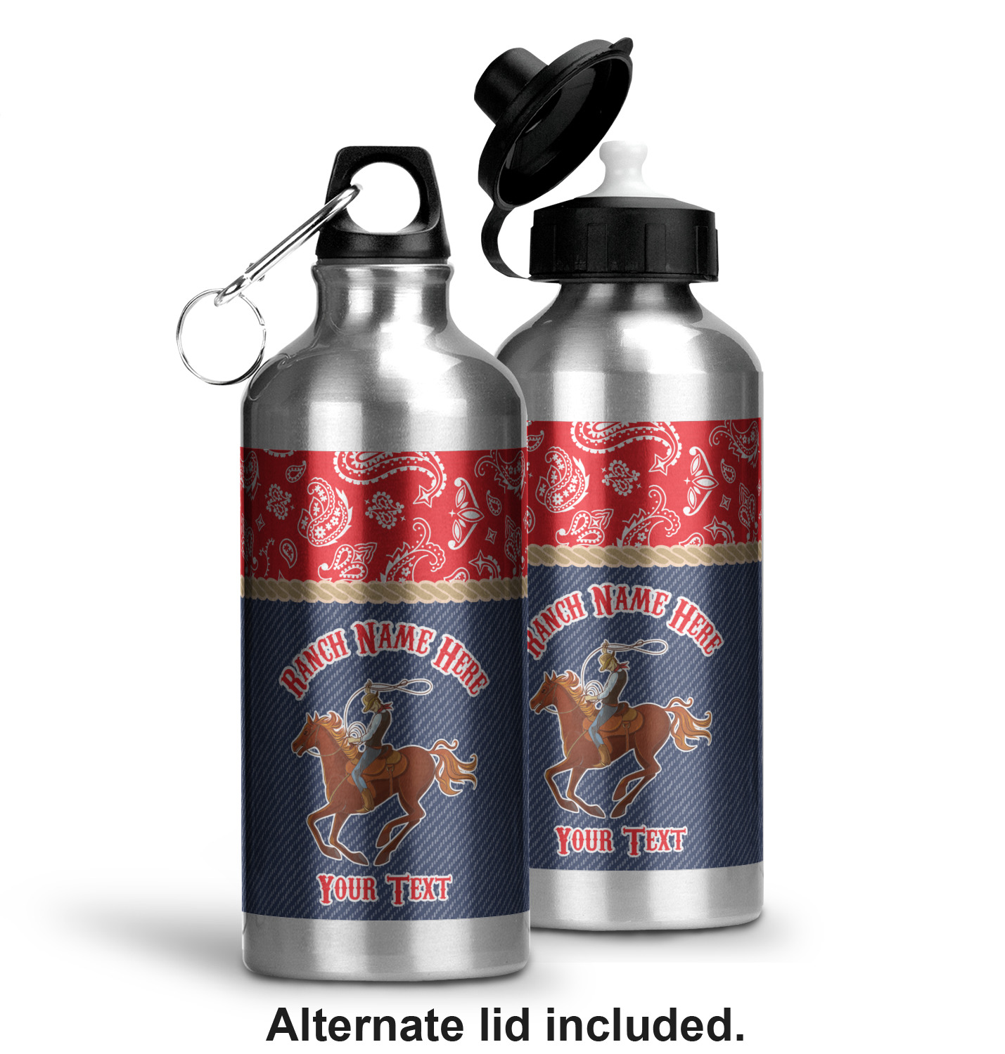 Western Ranch Water Bottle - Aluminum - 20 oz (Personalized ...