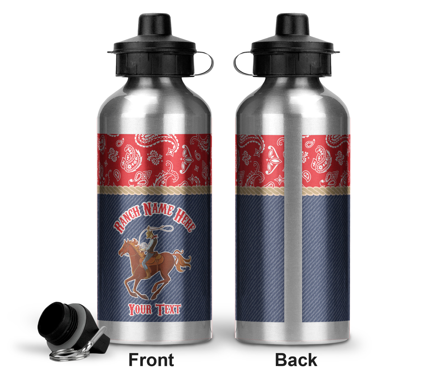 Western Ranch Water Bottle Aluminum 20 oz (Personalized