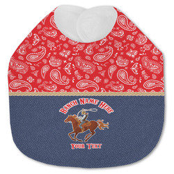 Western Ranch Jersey Knit Baby Bib w/ Name or Text