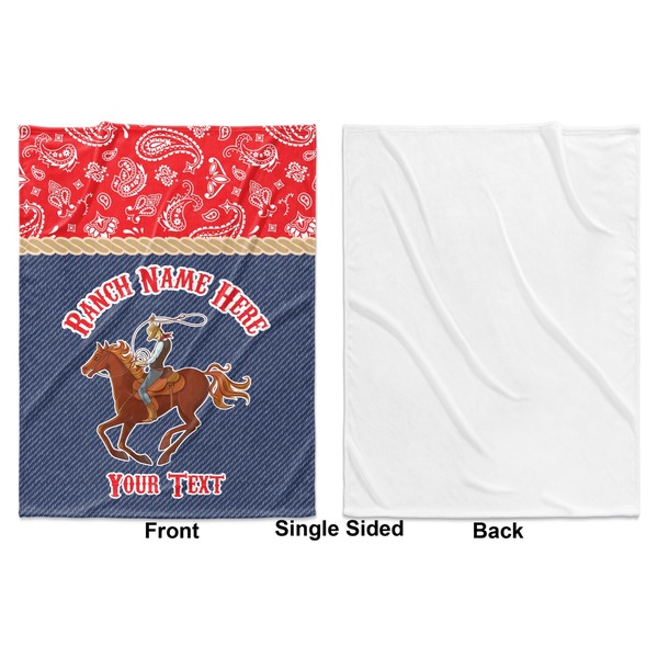 Western Ranch Baby Blanket (Single Sided - Printed Front, White Back)