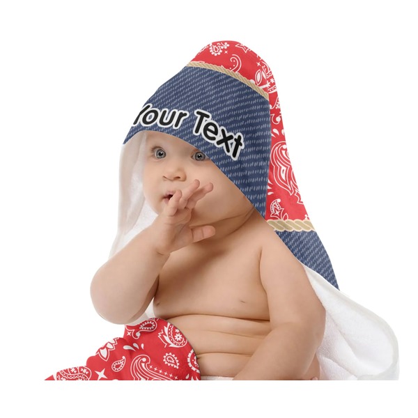 Western Ranch Baby Hooded Towel on Child