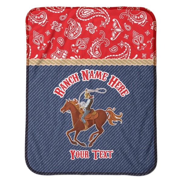 Western Ranch Baby Sherpa Blanket - Flat