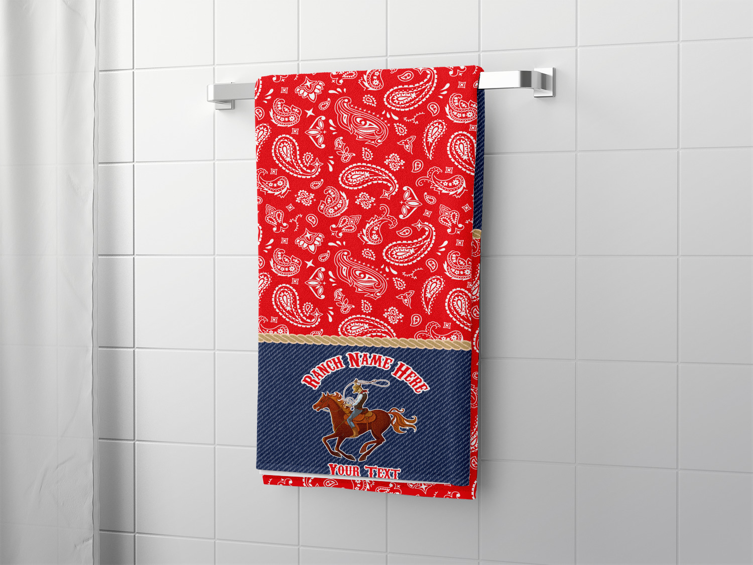 Western Ranch Bath Towel (Personalized) YouCustomizeIt