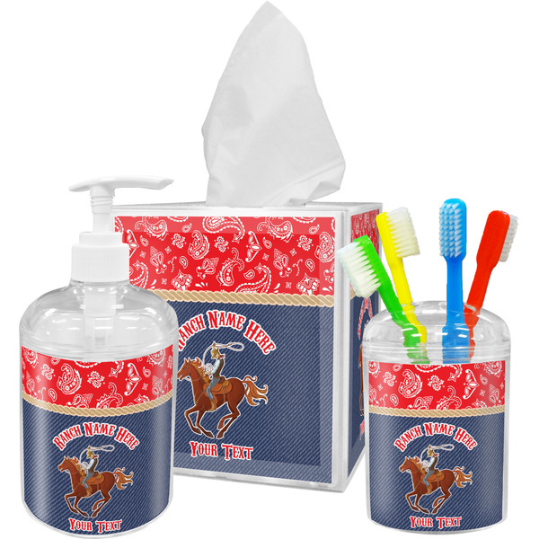 Western Ranch Bathroom Accessories Set (Personalized)