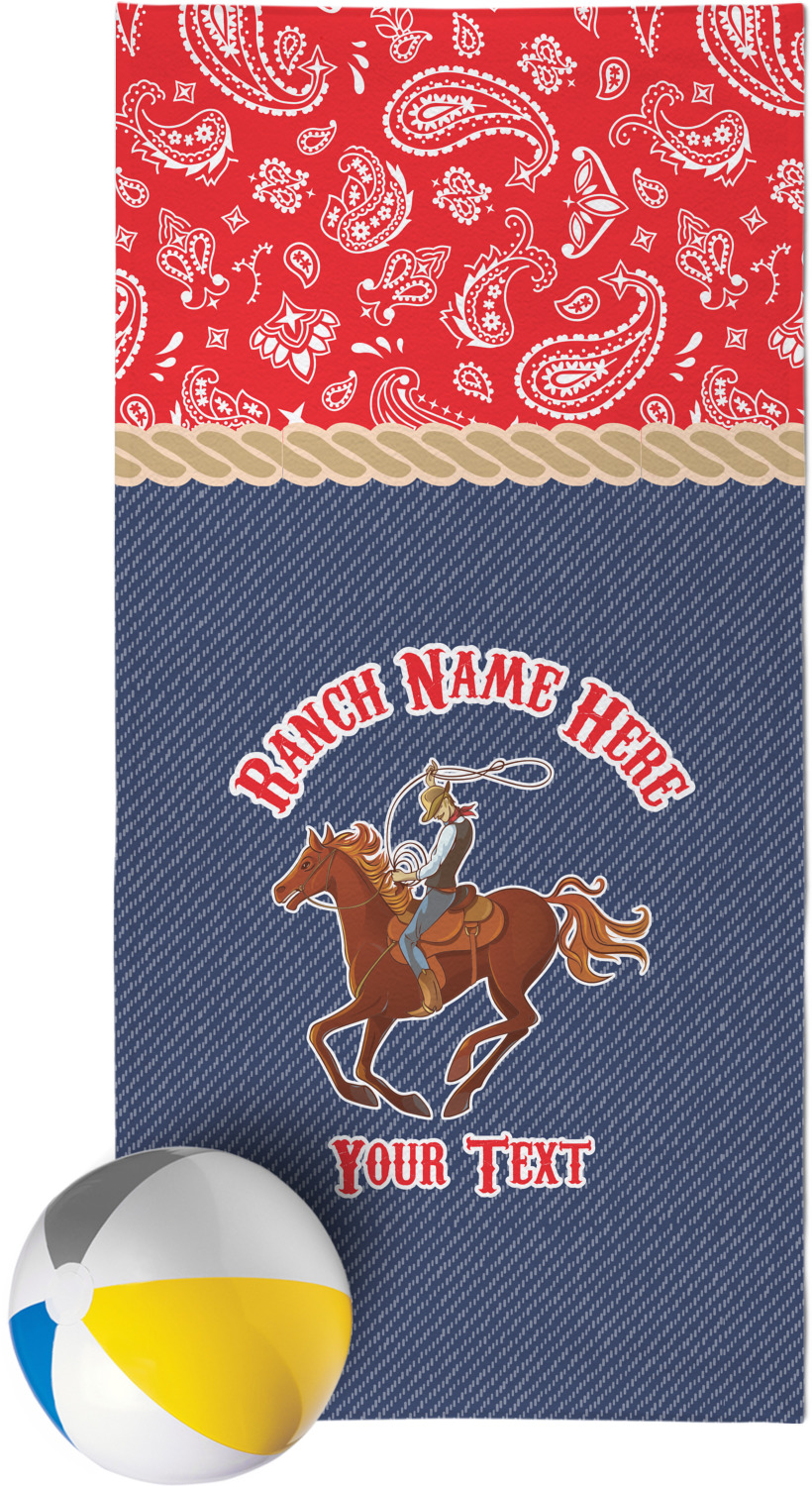 Custom Western Ranch Beach Towel (Personalized) YouCustomizeIt