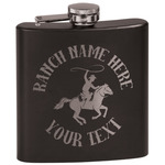 Western Ranch Black Flask Set (Personalized)