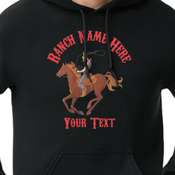 Western Ranch Hoodie - Black - Small (Personalized)