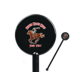 Western Ranch 5.5" Round Plastic Stir Sticks - Black - Single Sided (Personalized)