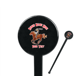 Western Ranch 7" Round Plastic Stir Sticks - Black - Single Sided (Personalized)