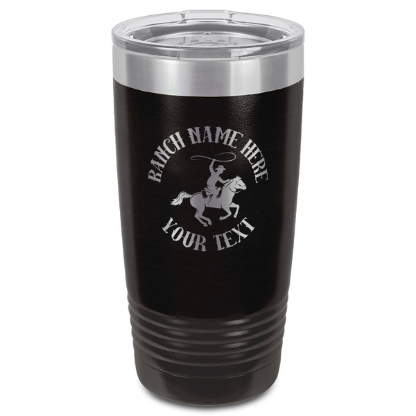 Western Ranch Black Polar Camel Tumbler - 20oz - Front