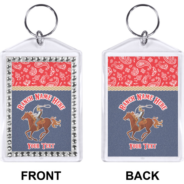 Western Ranch Bling Keychain (Front + Back)