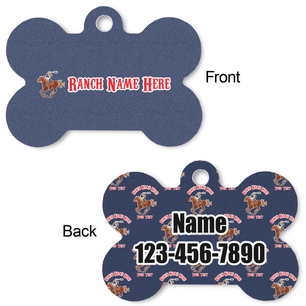 Western Ranch Bone Shaped Dog ID Tag - Large - Approval