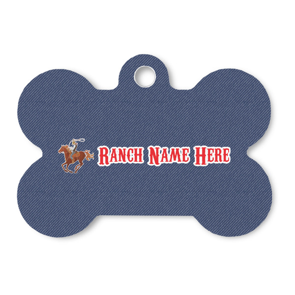 Custom Western Ranch Bone Shaped Dog ID Tag (Personalized)