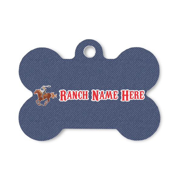 Custom Western Ranch Bone Shaped Dog ID Tag - Small (Personalized)