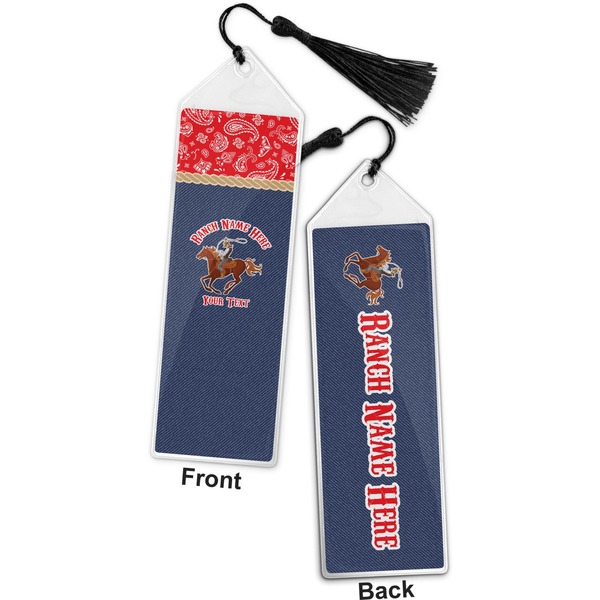 Western Ranch Bookmark with tassel - Front and Back