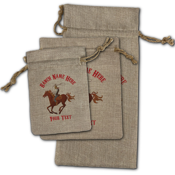 Western Ranch Burlap Gift Bags - (PARENT MAIN) All Three