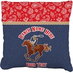 Western Ranch Faux-Linen Throw Pillow (Personalized)