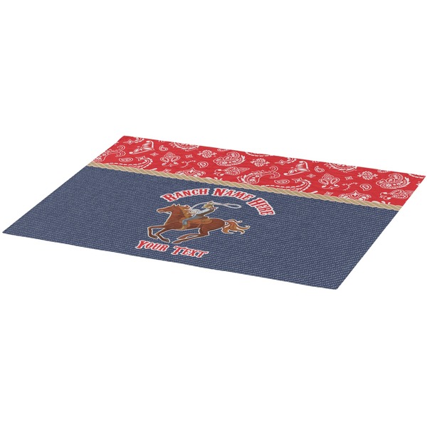 Western Ranch Burlap Placemat (Angle View)