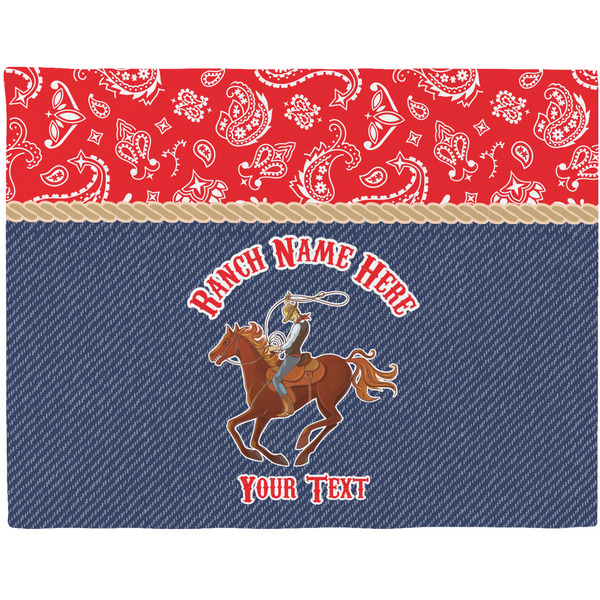 Custom Western Ranch Woven Fabric Placemat - Twill w/ Name or Text