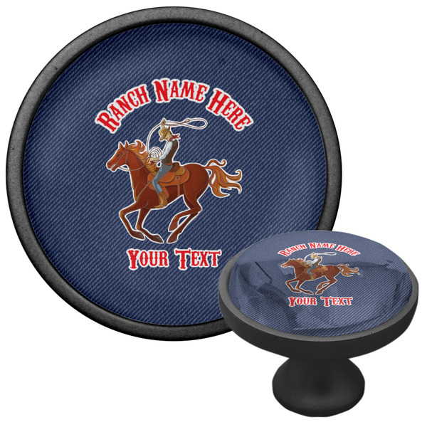Western Ranch Cabinet Knob - Black - Multi Angle