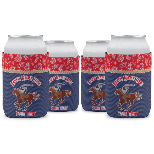 Custom Western Ranch Can Cooler (12 oz) - Set of 4 w/ Name or Text