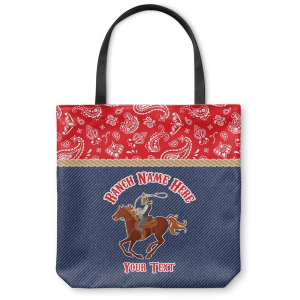 Custom Western Ranch Canvas Tote Bag - Large - 18"x18" (Personalized)