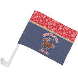 Western Ranch Car Flag - Small w/ Name or Text