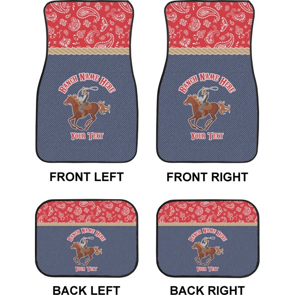 Western Ranch Car Floor Mats Set (2F + 2B)