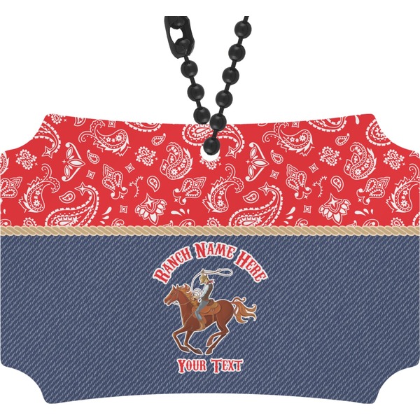 Custom Western Ranch Rear View Mirror Ornament (Personalized)
