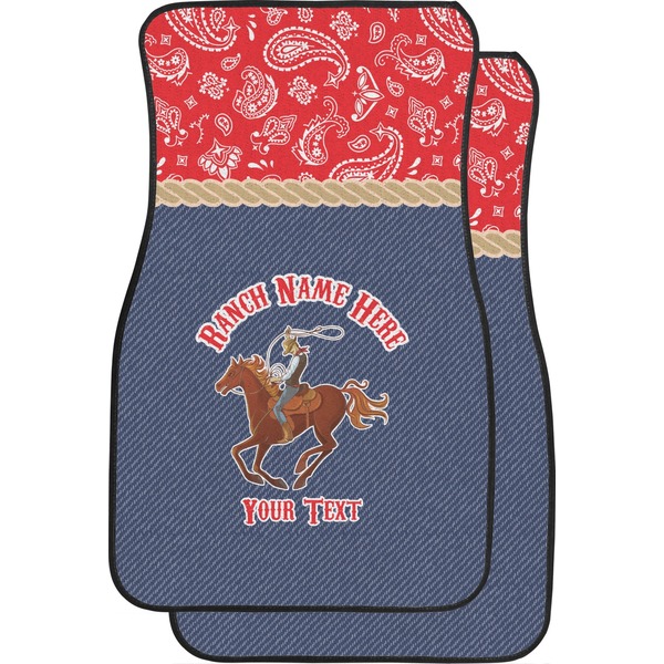 Custom Western Ranch Car Floor Mats (Front Seat) (Personalized)