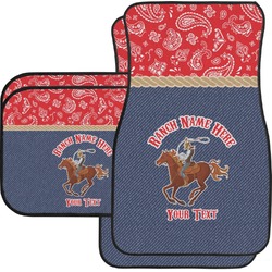 Western Ranch Car Floor Mats Set - 2 Front & 2 Back (Personalized)