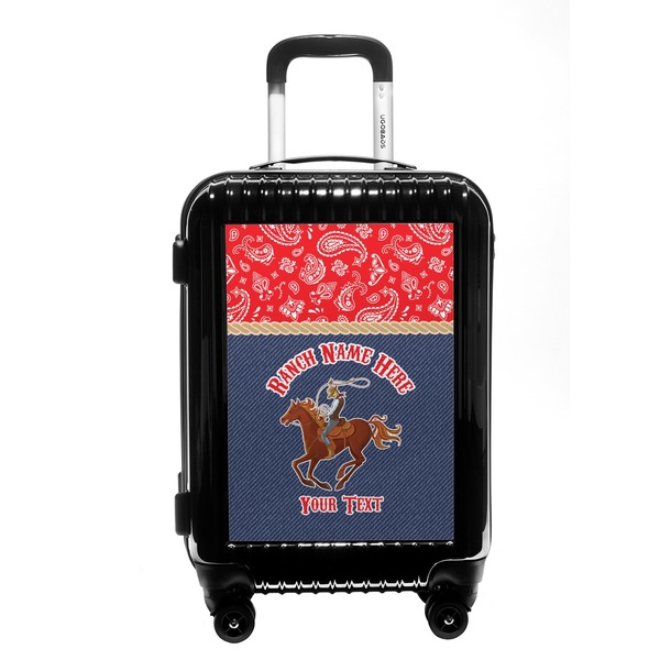 Custom Western Ranch Carry On Hard Shell Suitcase (Personalized)
