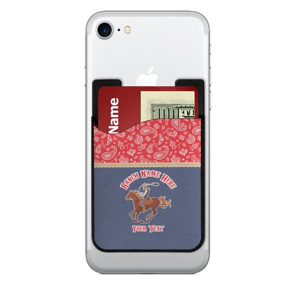 Custom Western Ranch 2-in-1 Cell Phone Credit Card Holder & Screen Cleaner (Personalized)