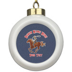 Western Ranch Ceramic Ball Ornament (Personalized)