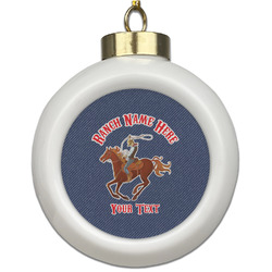 Western Ranch Ceramic Ball Ornament (Personalized)